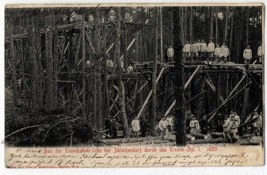 03_22 Bau  Eisenbahnbrcke Holz 1899