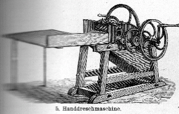 06_Handdreschmaschine Brockhaus Konservations -Lexikon 1901